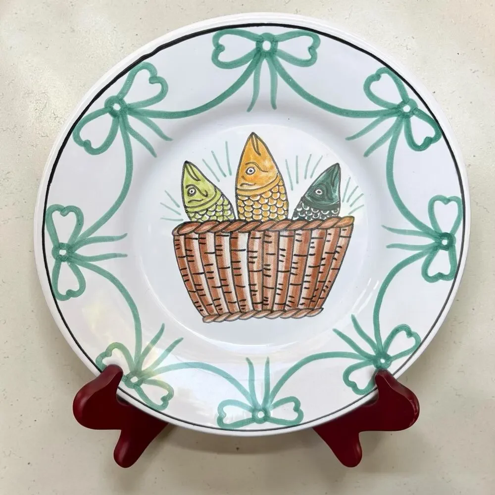 Williams Sonoma Portugal Hand Painted Salad Plates Set Of 4 Azulcer 8”